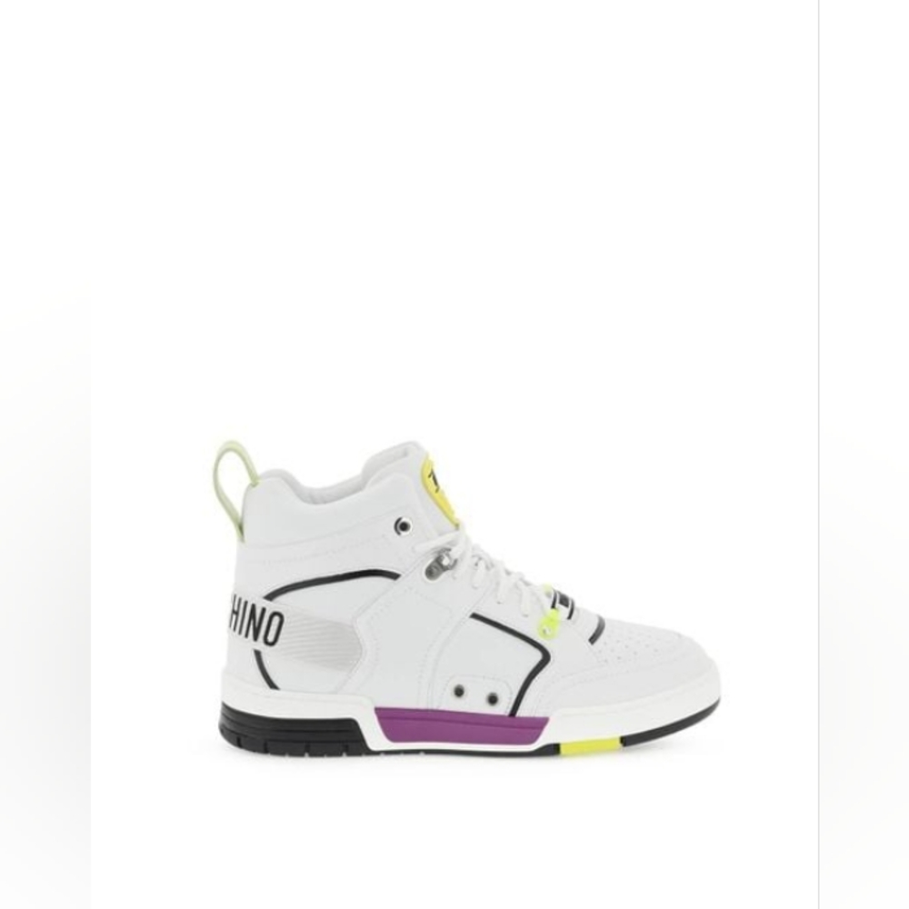 Brand new Men's White Leather High Top Sneakers